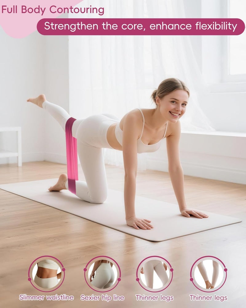 KABCON Pilates Kit for Home, Women Beginners Workout Essentials Set with 13" Ring, 9.8" Ball, Resistance Bands & Guide, 13/14/16 PCS Compact Pilates Equipment - Image 3